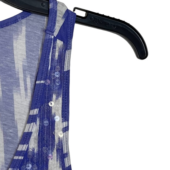 J. Crew Tank Top Size XS Purple White‎ Pattern With Sequin Womens 100% Cotton - Picture 6 of 8